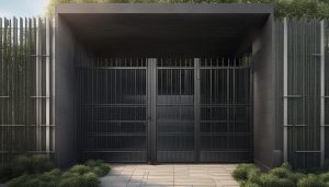 Hekwerk met dubbele deuren