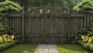 Hekwerk met houten poorten